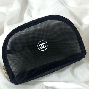 Chanel Cosmetic Mesh Pouch Black